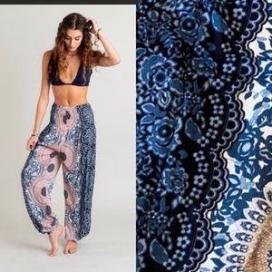Lotus & Luna Harem Pants Pink/Gray